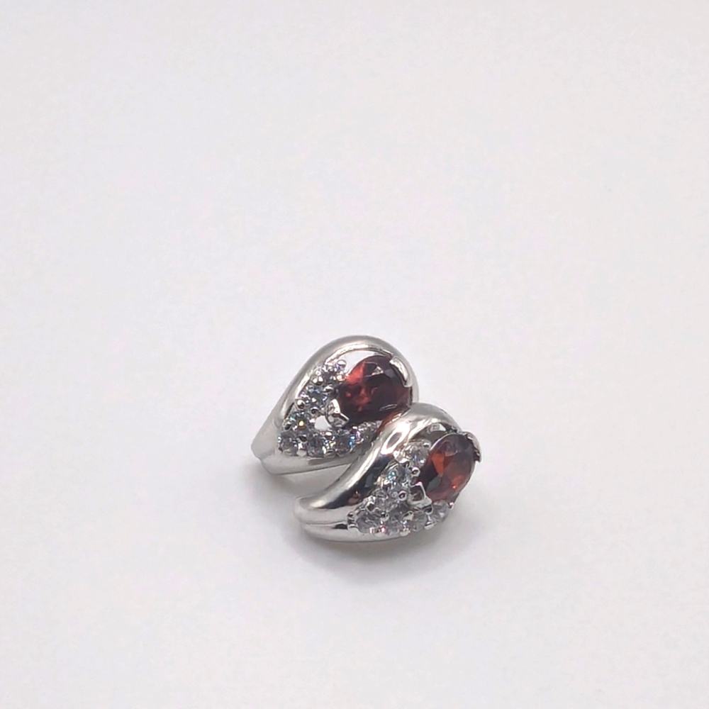 Sterling silver and garnet earrings
